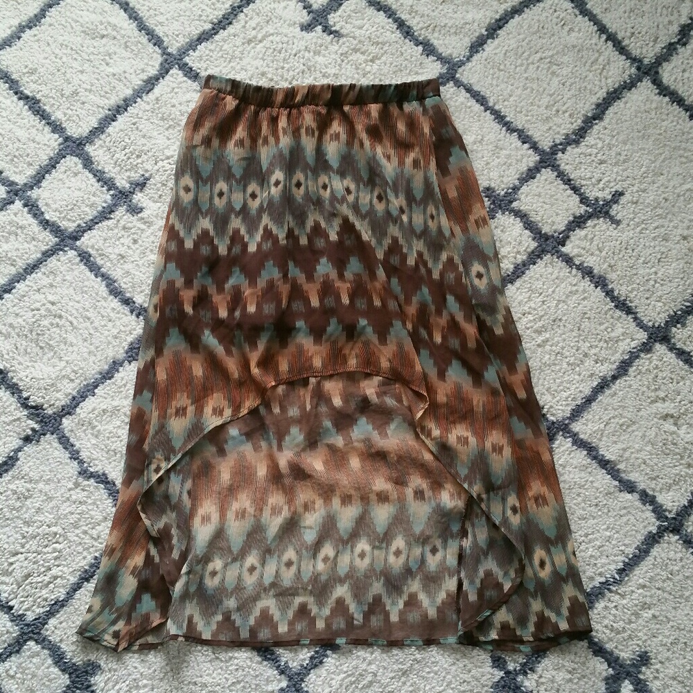 Kirra Aztec Print High Low Skirt
